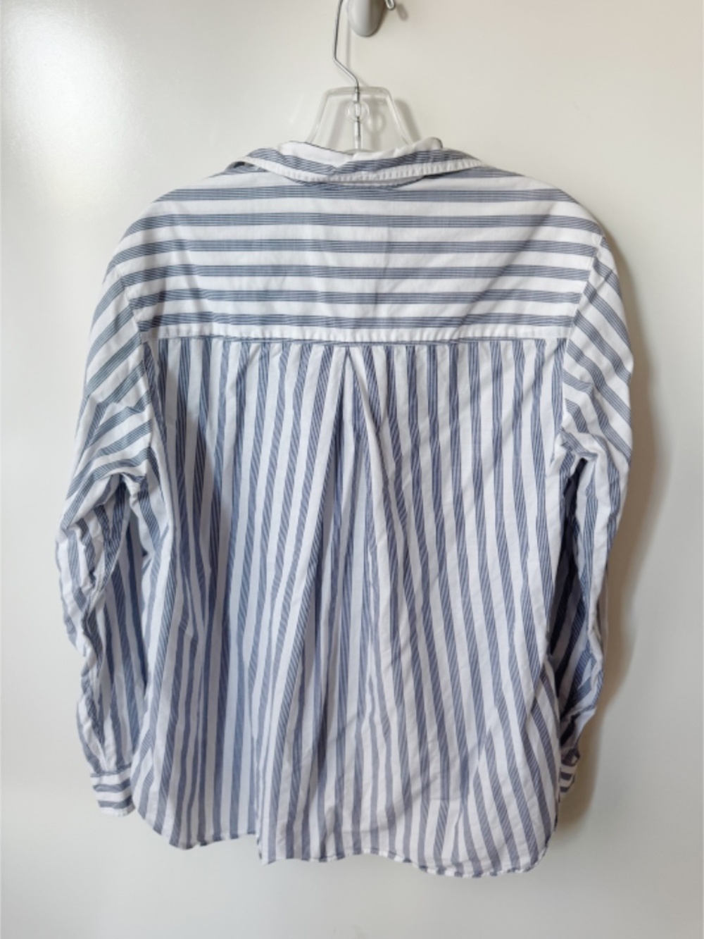 Frank & Eileen x Grayson The Hero Stripe Cotton Button Down Shirt Blue White M - Picture 3 of 6